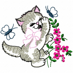 Cats Embroidery Design 7